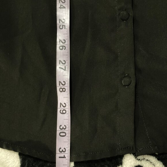 TORRID Plus-size black button-down 3/4th sleeve shirt ~ Goth 3X 4X silky blouse - Picture 5 of 13